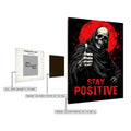 Skeleton Stay Postive Wall  Metal Posters | Premium, Waterproof & Magnet-Mounted Art