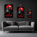 Skeleton Stay Postive Wall  Metal Posters | Premium, Waterproof & Magnet-Mounted Art