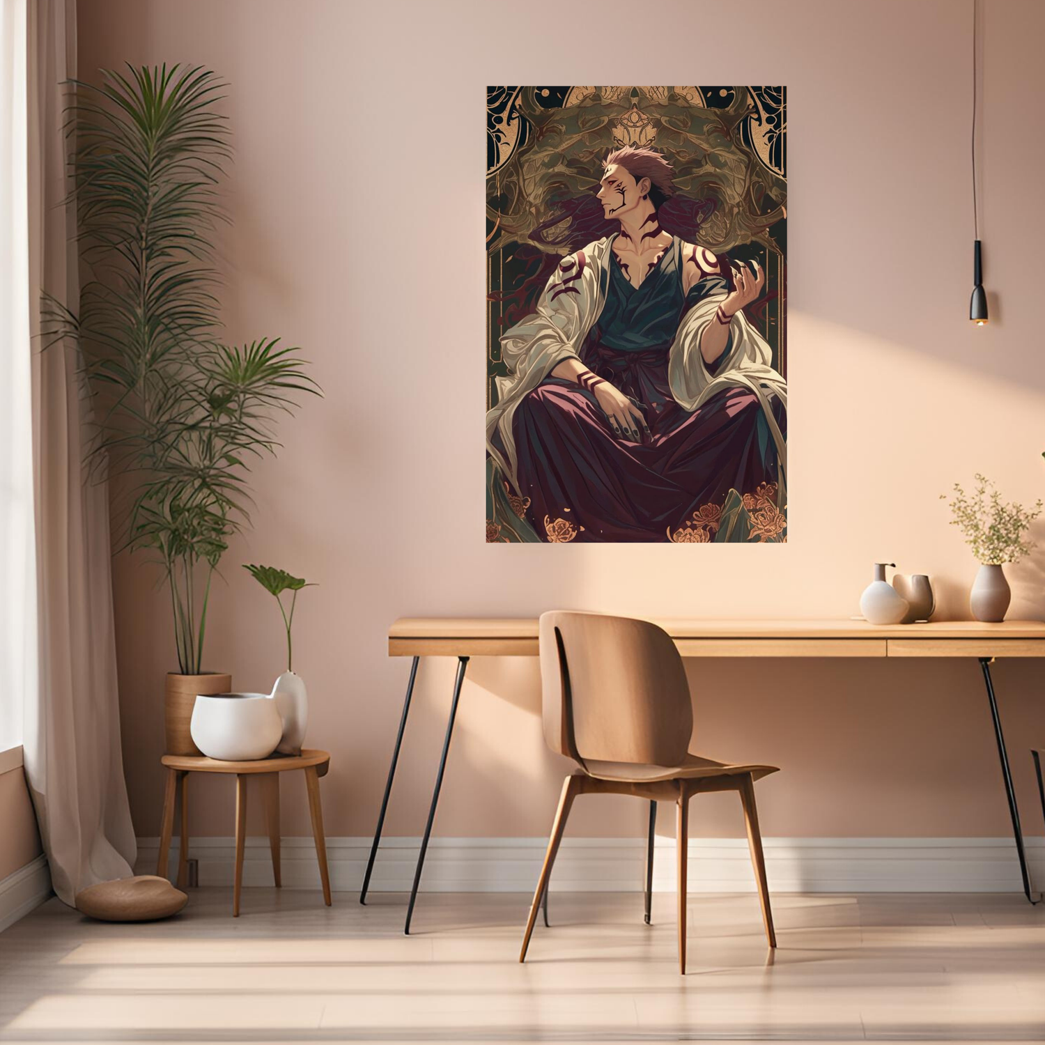 Sukuna Illustration Metal Posters | Premium, Waterproof & Magnet-Mounted Art