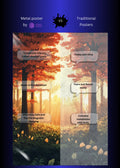 Sunset and Forest Metal Wall Posters | Premium, Waterproof & Magnet-Mounted Art
