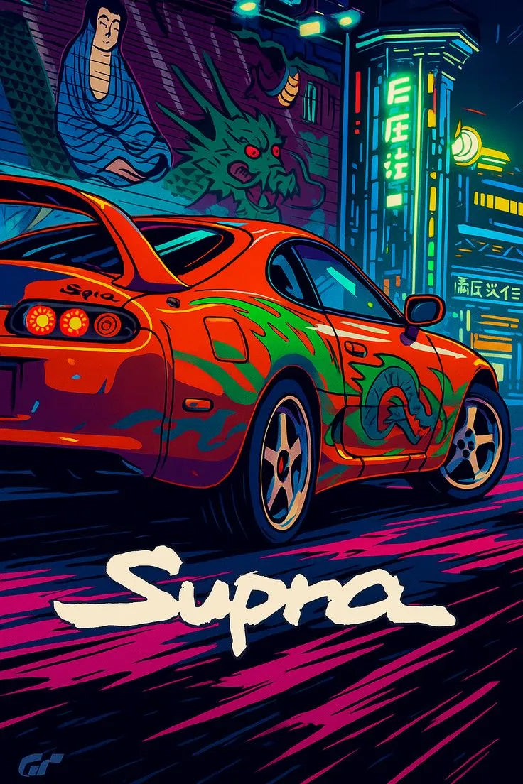 Supra Comic Style Metal Posters | Premium, Waterproof & Magnet-Mounted Art