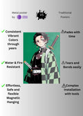 Tanjiro Demon Slayer without word Metal Posters | Premium, Waterproof & Magnet-Mounted Art