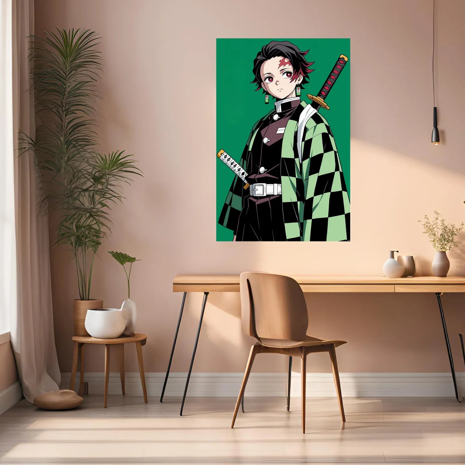 Tanjiro Demon Slayer without word Metal Posters | Premium, Waterproof & Magnet-Mounted Art