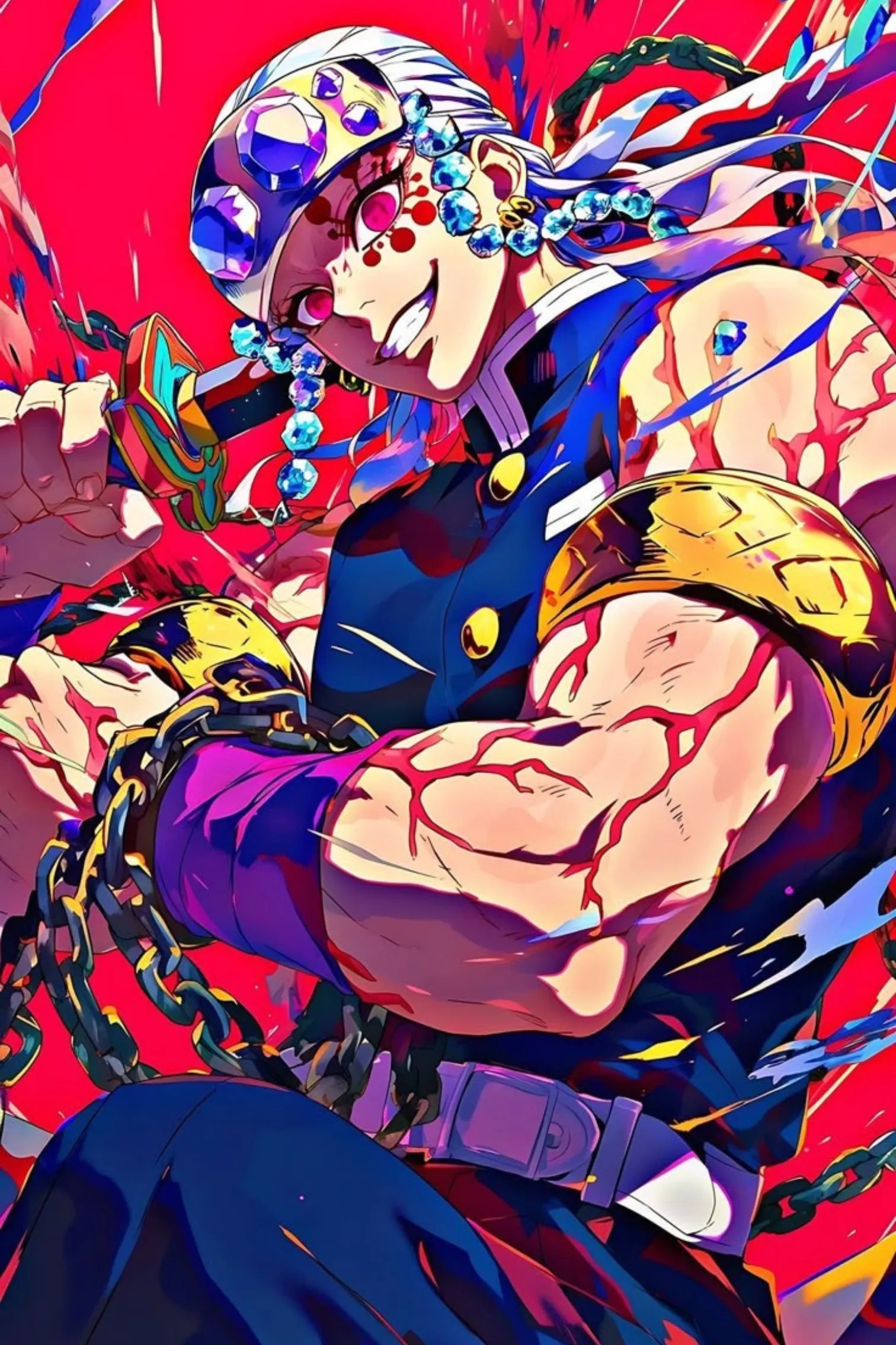 Tengen from Demon Slayer Metal Wall Poster | Premium, Waterproof & Magnet-Mounted Art