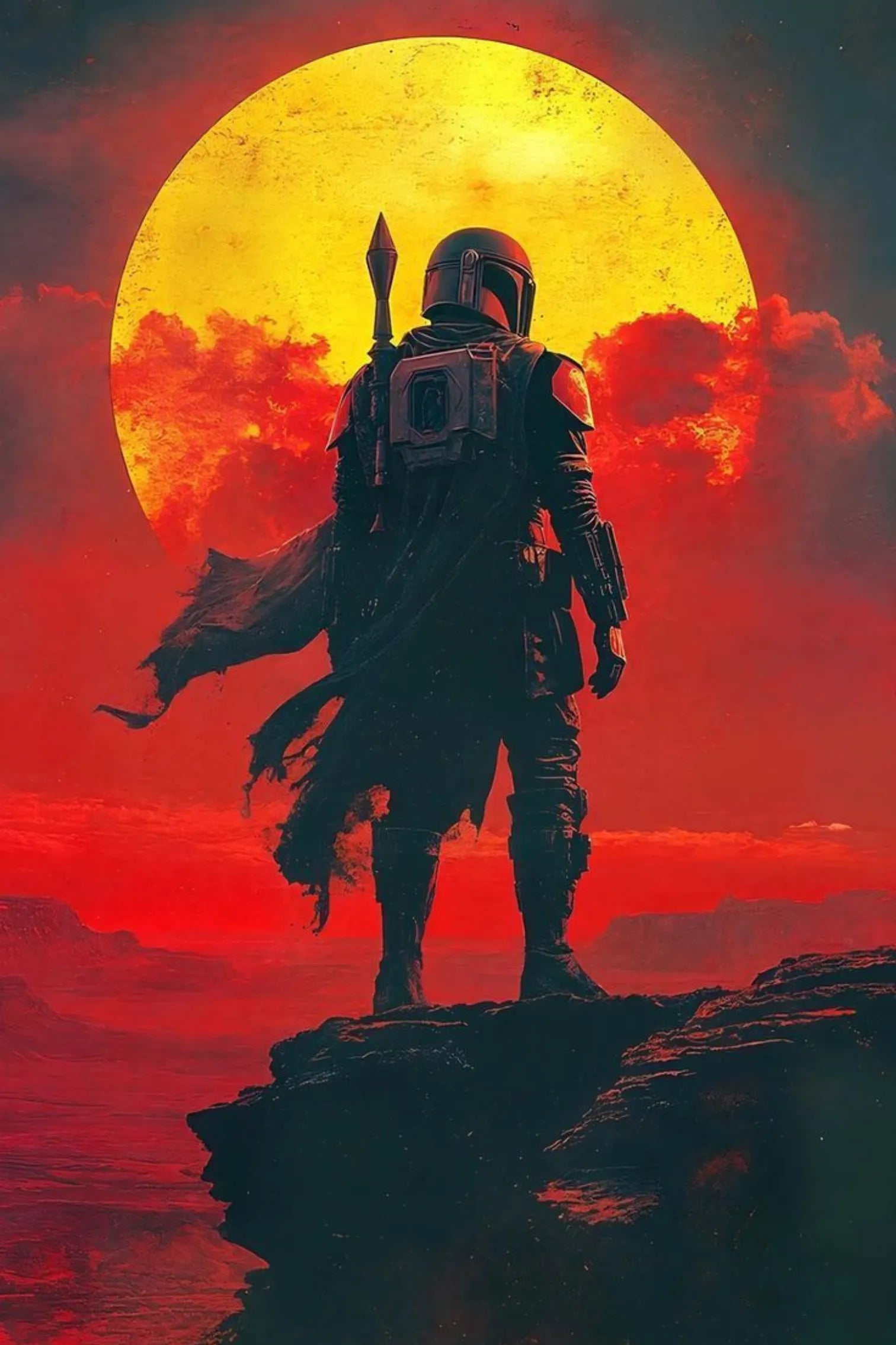 The Mandalorian art metal posters | Premium, Waterproof & Magnet-Mounted Art