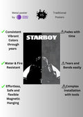 The Weeknd Starboy Album Metal Wall Posters | Premium, Waterproof & Magnet-Mounted Art