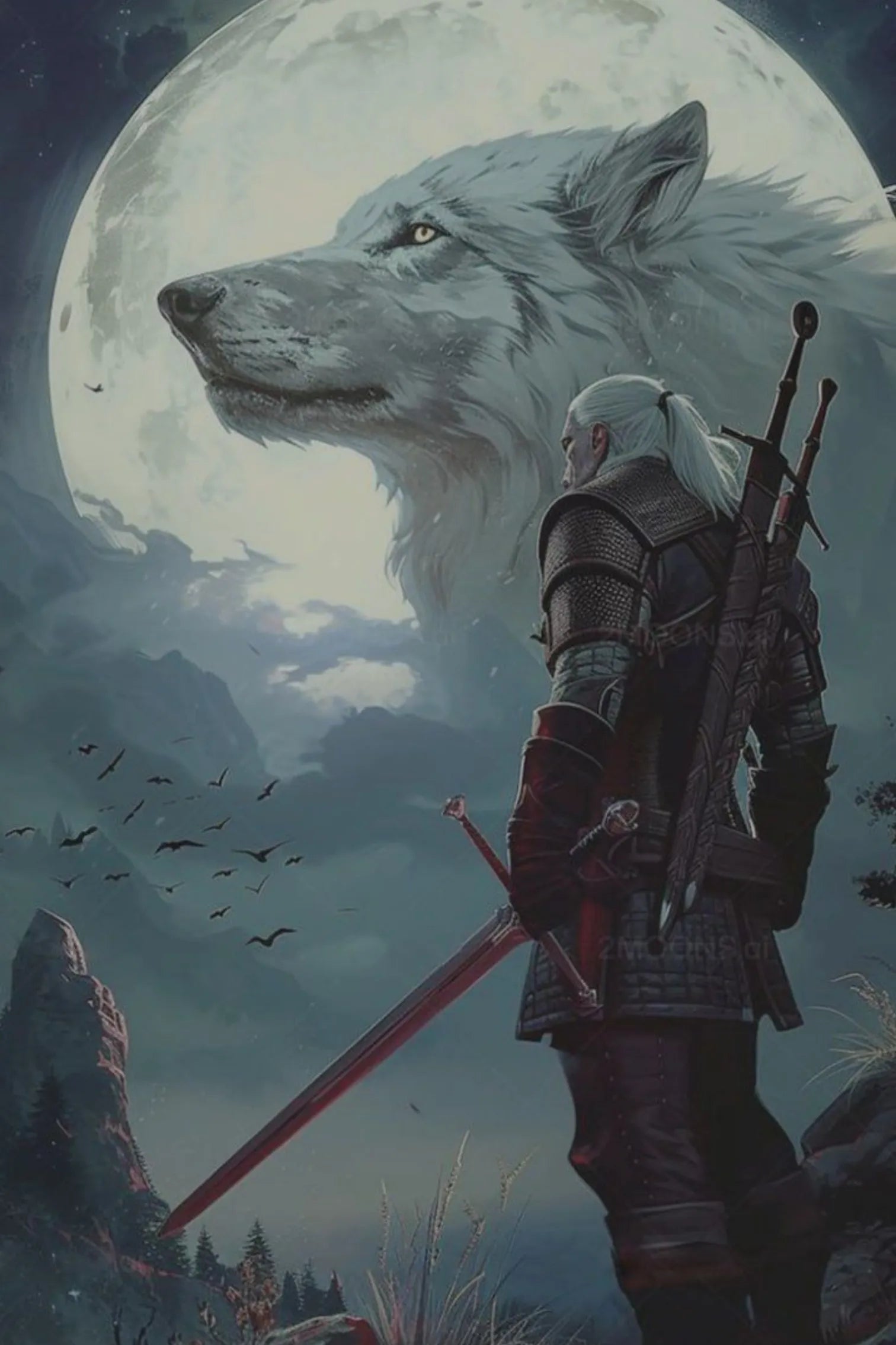 The Witcher Geralt of rivia the white wolf metal Posters | Premium, Waterproof & Magnet-Mounted Art
