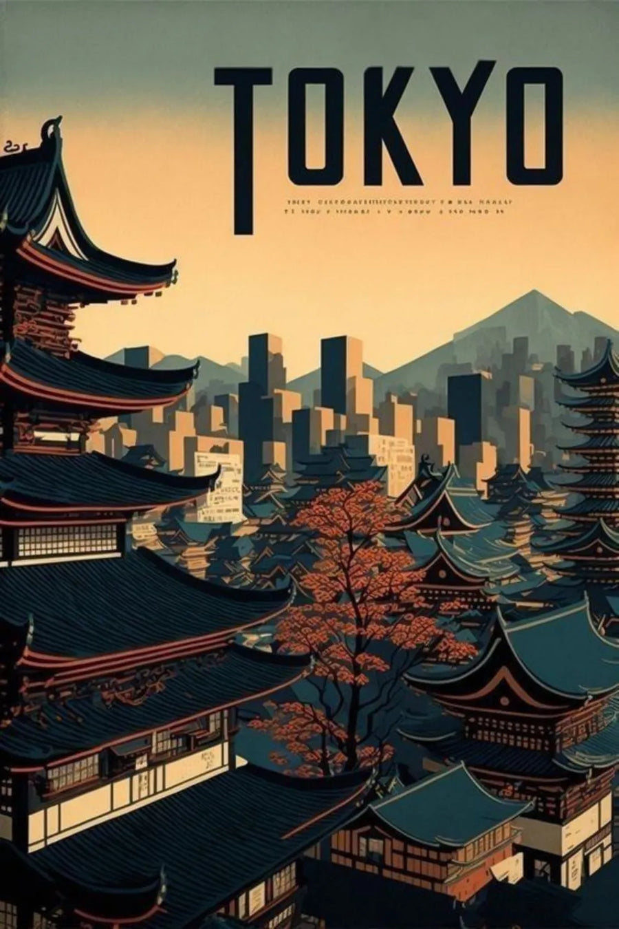 Tokyo Japan Art Metal Posters | Premium, Waterproof & Magnet-Mounted Art