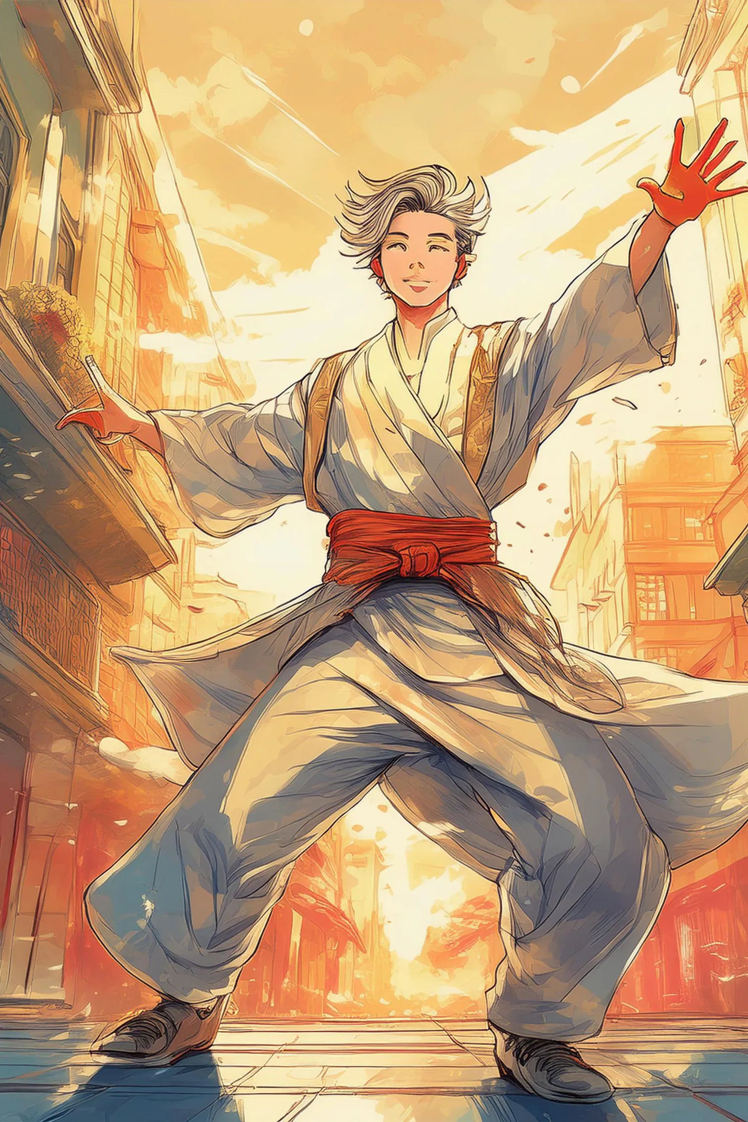 Tranquillity Man illustration Metal Wall Posters | Premium, Waterproof & Magnet-Mounted Art