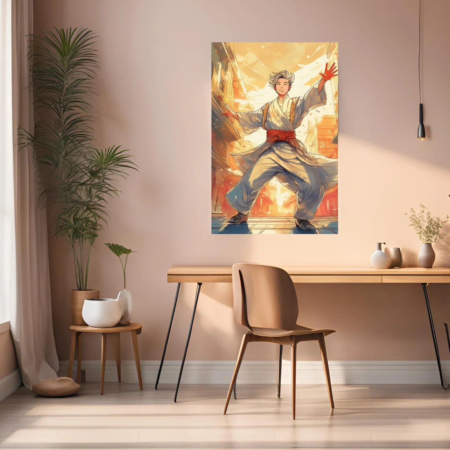 Tranquillity Man illustration Metal Wall Posters | Premium, Waterproof & Magnet-Mounted Art