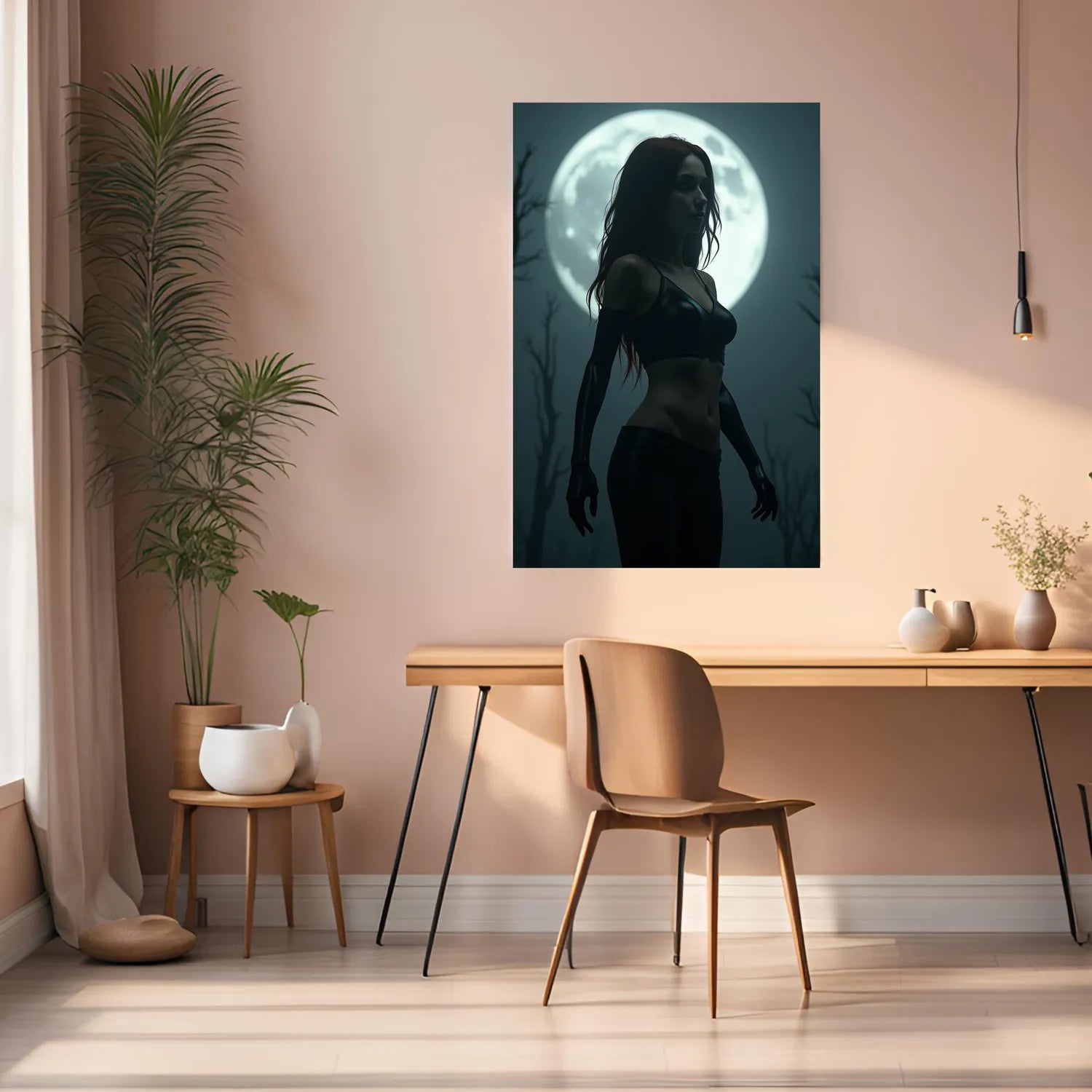 Vampire Girl in Forest Metal Wall Posters | Premium, Waterproof & Magnet-Mounted Art