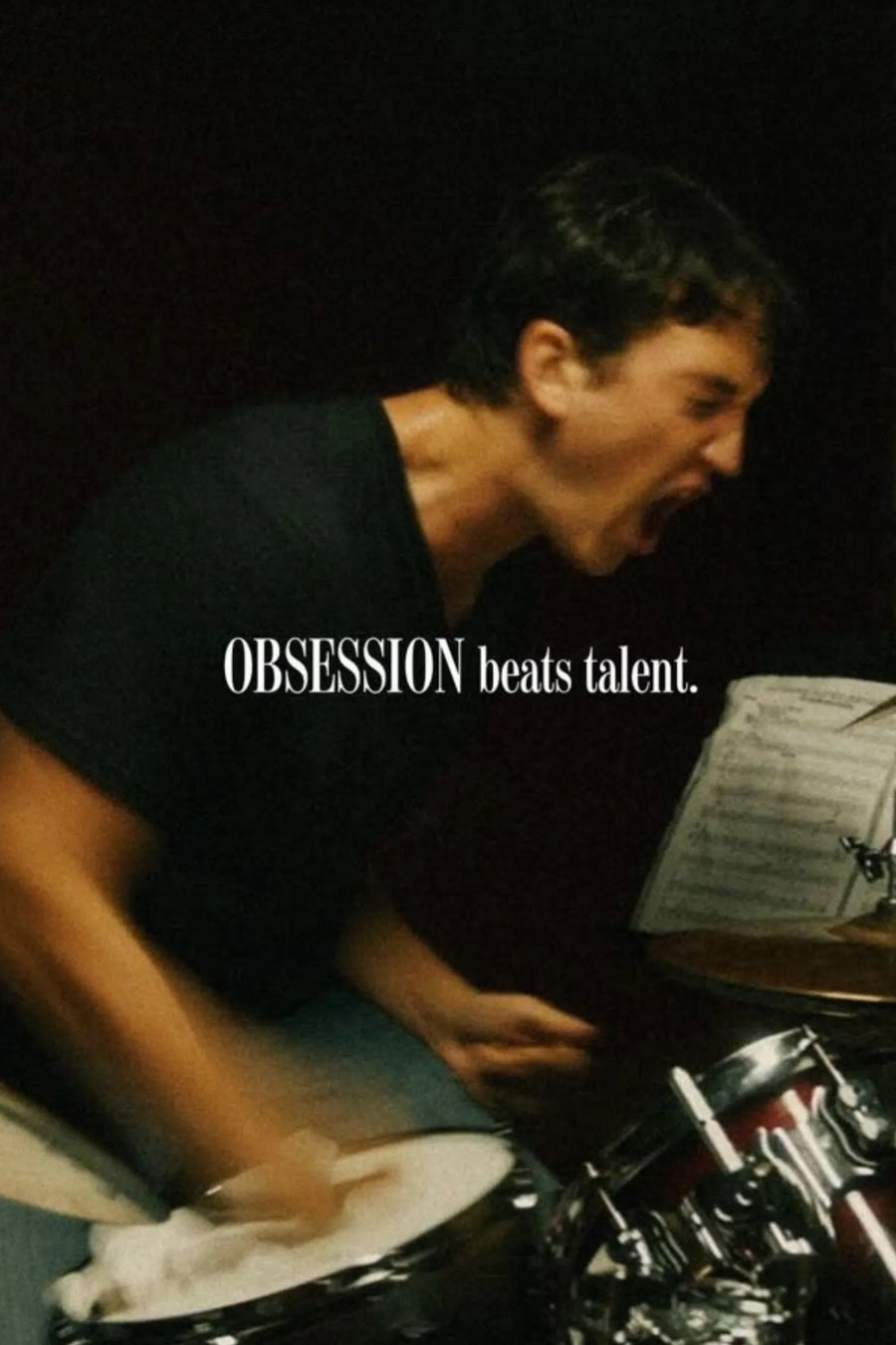 Whiplash Obsession Beats Talent Metal Wall Posters | Premium, Waterproof & Magnet-Mounted Art