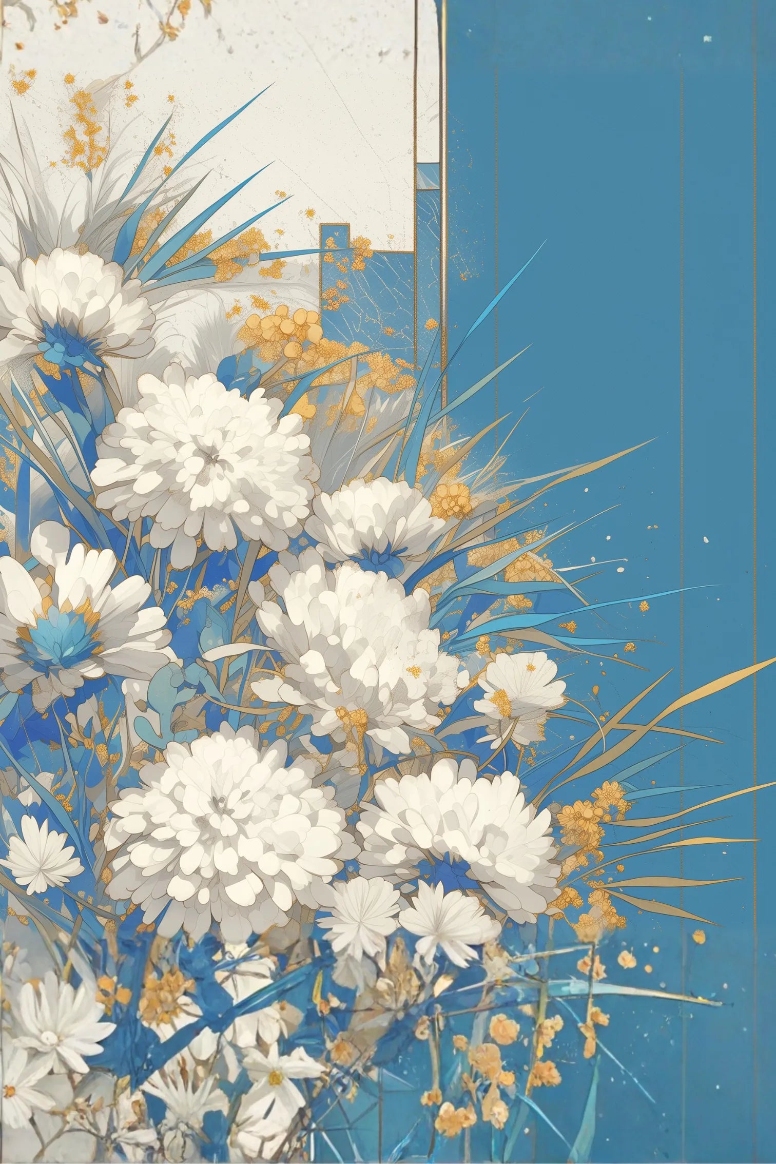White Daisies Flowers Metal Wall Posters | Premium, Waterproof & Magnet-Mounted Art