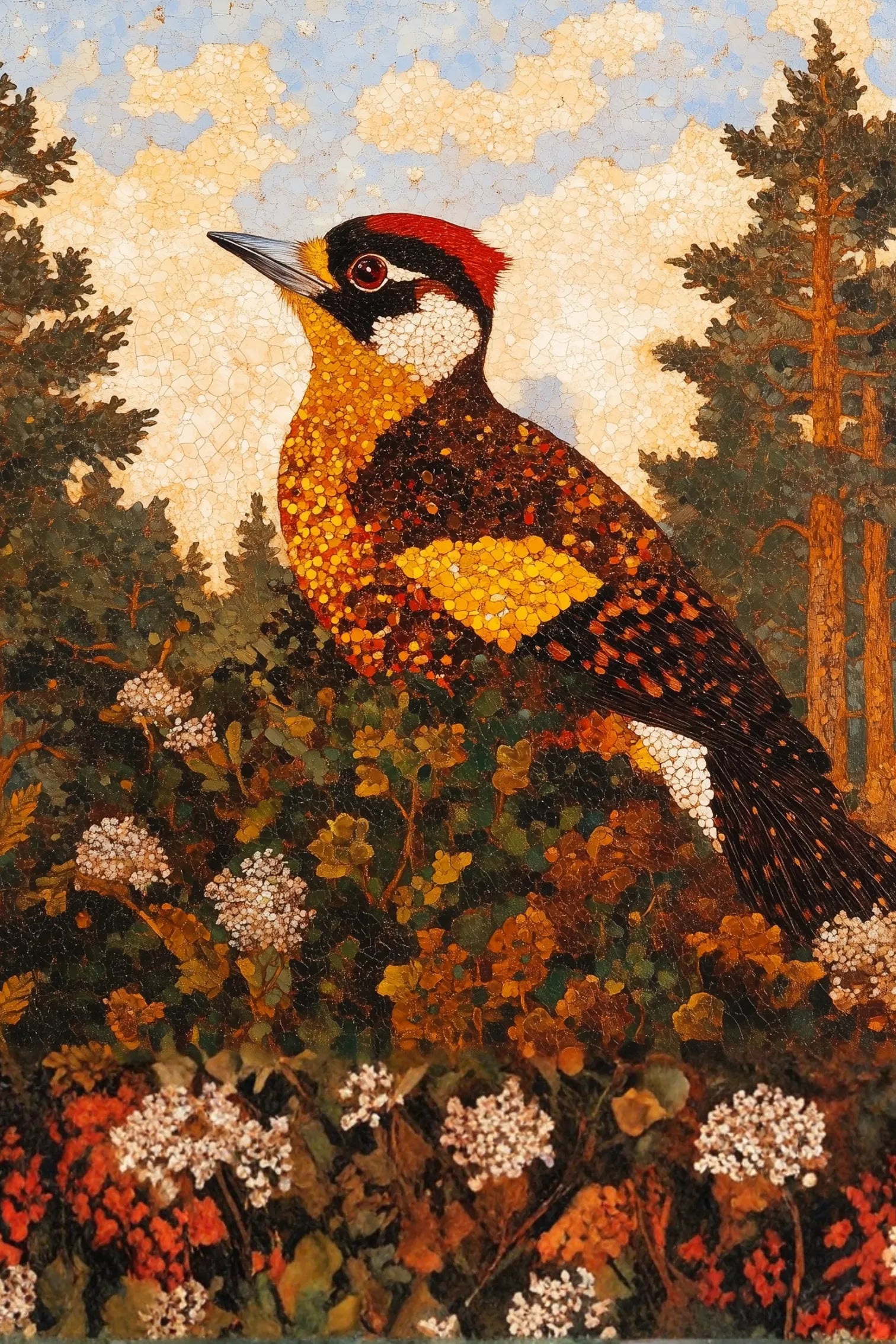 Wild Bird illustration Metal Wall Posters | Premium, Waterproof & Magnet-Mounted Art