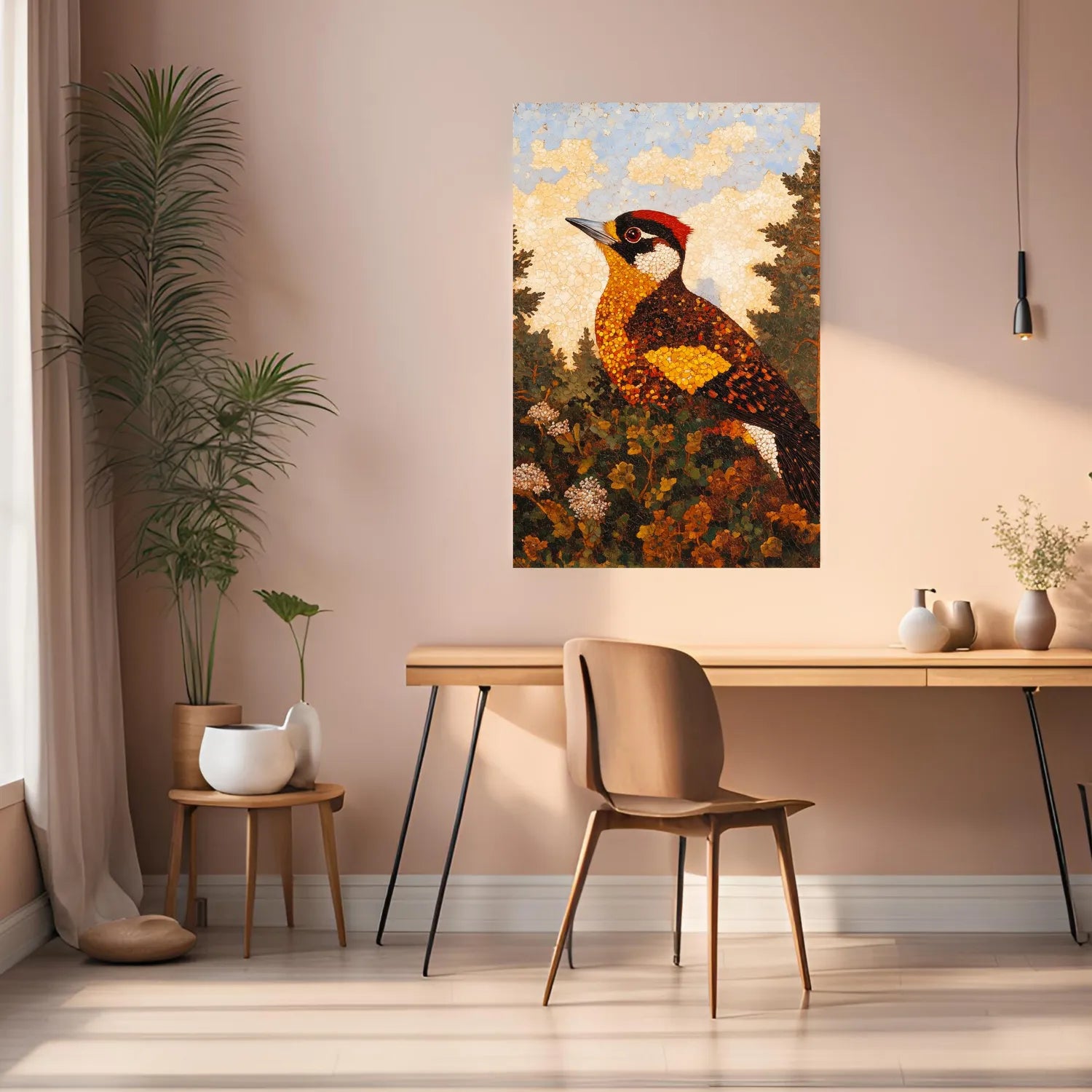 Wild Bird illustration Metal Wall Posters | Premium, Waterproof & Magnet-Mounted Art