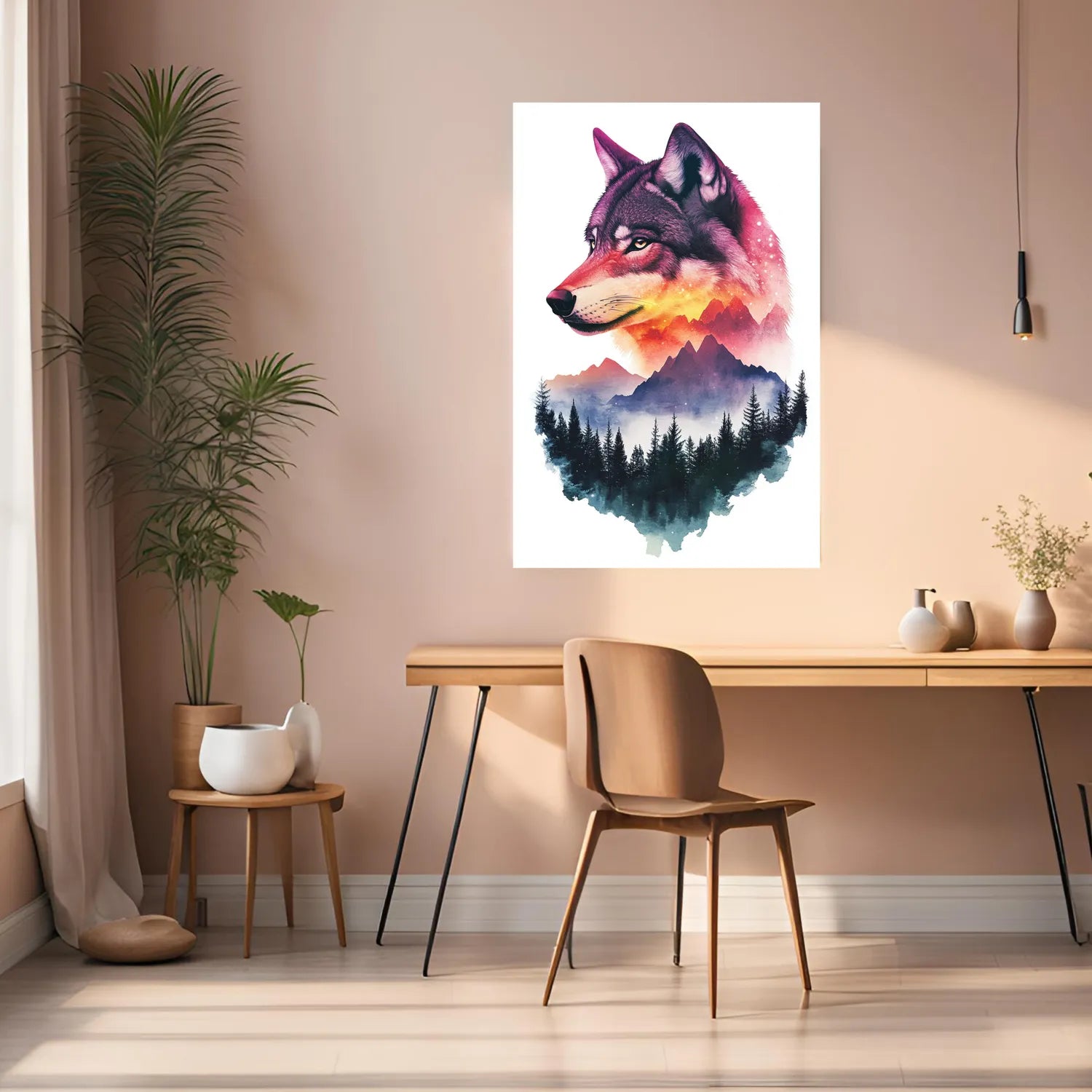 Wolf and Forest Metal Wall Posters | Premium, Waterproof & Magnet-Mounted Art