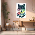Wolf and Mountains Metal Wall Posters | Premium, Waterproof & Magnet-Mounted Art