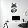 Wolf and Mountains Metal Wall Posters | Premium, Waterproof & Magnet-Mounted Art