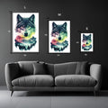 Wolf and Mountains Metal Wall Posters | Premium, Waterproof & Magnet-Mounted Art