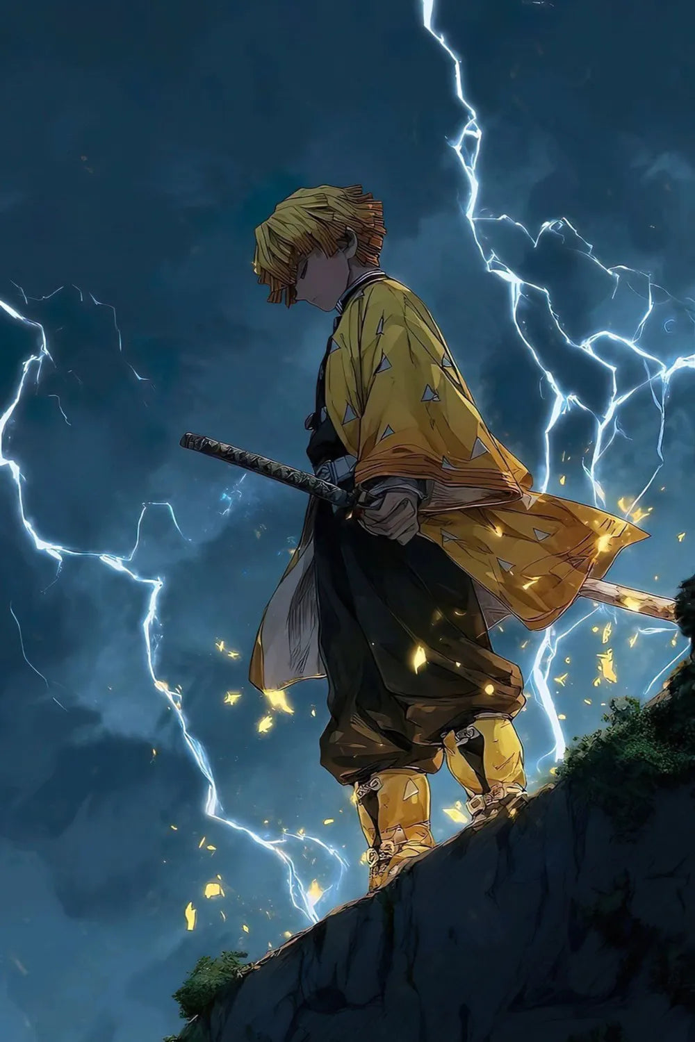 Zenitsu Demon Slayer Metal Posters | Premium, Waterproof & Magnet-Mounted Art