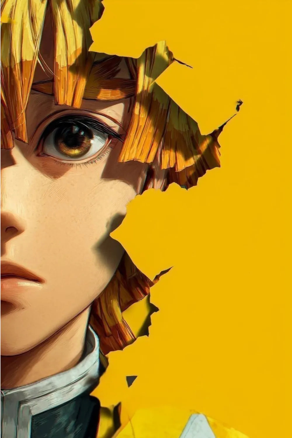 Zenitsu Demon Slayer Modern Metal Posters | Premium, Waterproof & Magnet-Mounted Art