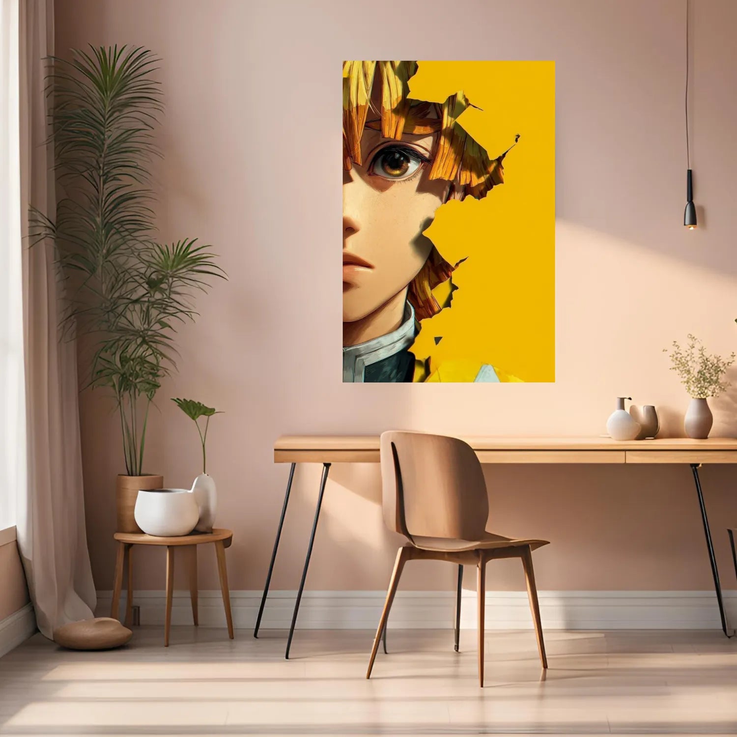 Zenitsu Demon Slayer Modern Metal Posters | Premium, Waterproof & Magnet-Mounted Art