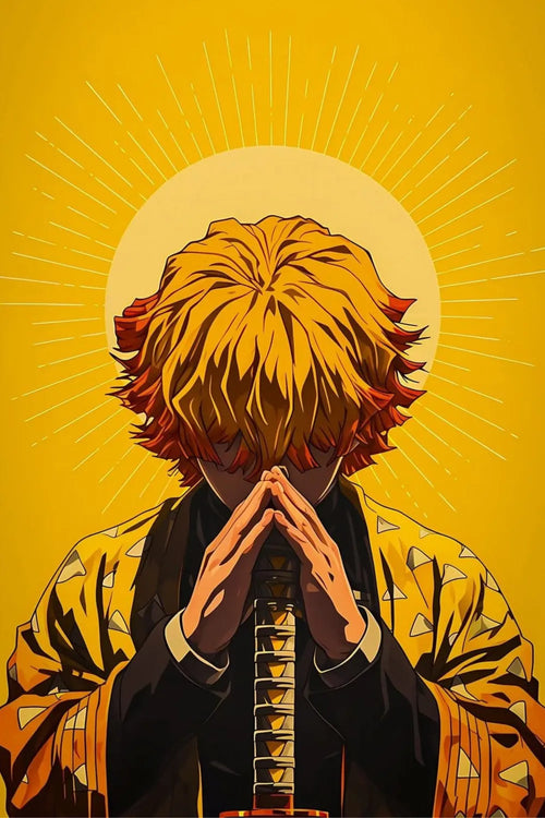 Zenitsu Focused Metal Posters | Premium, Waterproof & Magnet-Mounted Art