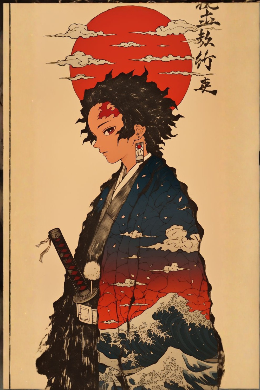 kamado Tanjiro Japanes Metal Posters | Premium, Waterproof & Magnet-Mounted Art