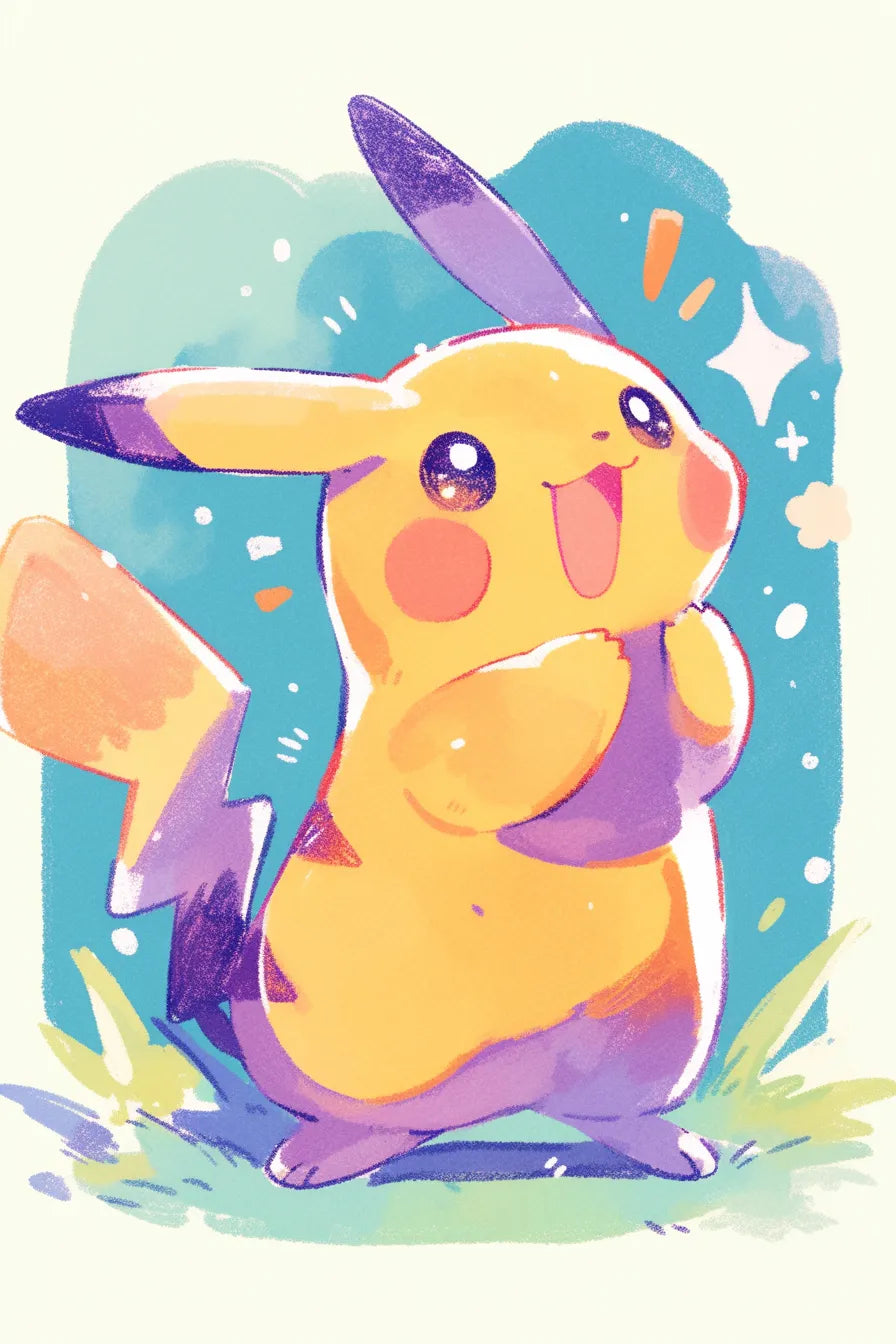 Pikachu smiling Metal Wall Posters | Premium, Waterproof & Magnet-Mounted Art