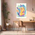 Pikachu smiling Metal Wall Posters | Premium, Waterproof & Magnet-Mounted Art
