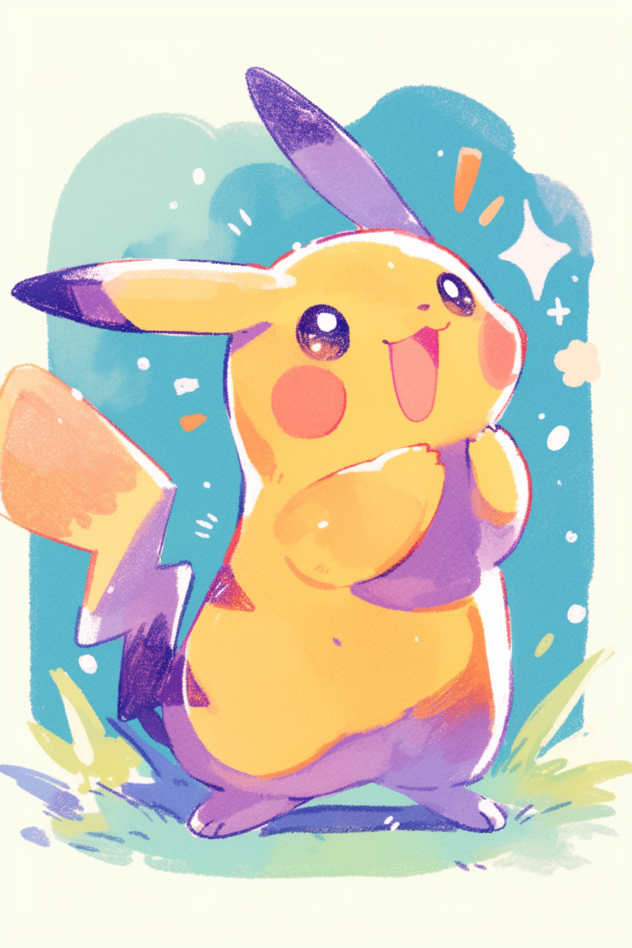 Pikachu smiling Metal Wall Posters | Premium, Waterproof & Magnet-Mounted Art
